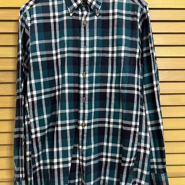 브룩스브라더스 남성 그린체크 긴팔셔츠

