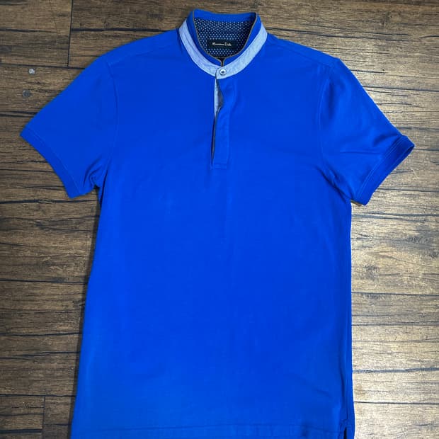 Massimo Dutti 코발트블루 반팔 카라티 95