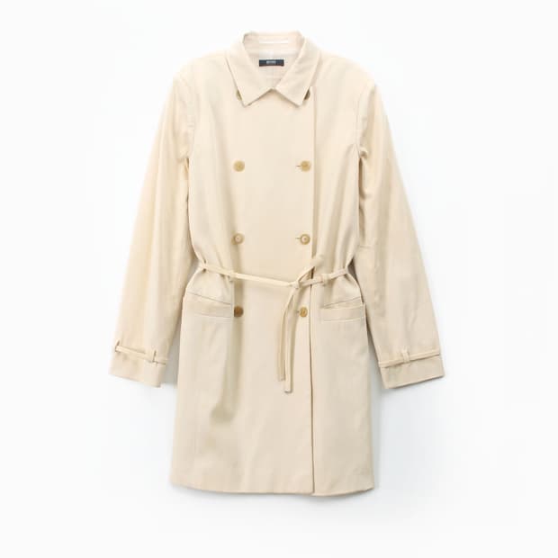휴고보스 Boss 베이지 아이보리 스트랩 트렌치 코트 자켓