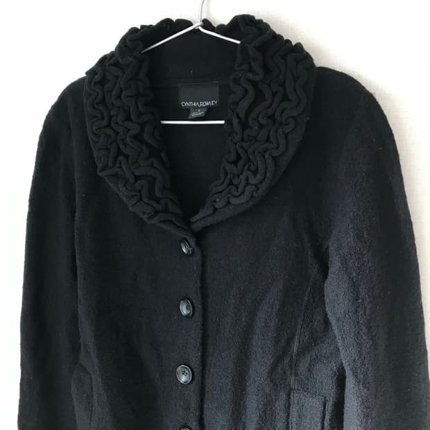 Appliqué collar wool jacket 아플리케 칼라 울 자켓