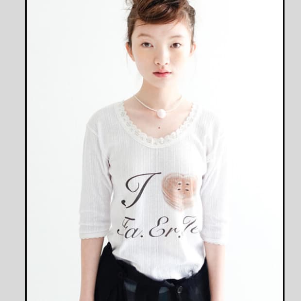 샵페어리 레이스 티셔츠 아이보리