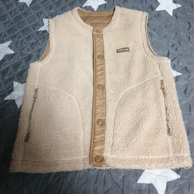 후아유 USA 리버시블 후리스 패딩 조끼 베스트 (S)