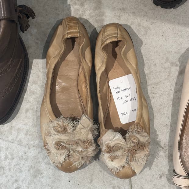 Italy real leather 플랫 슈즈 36.5size