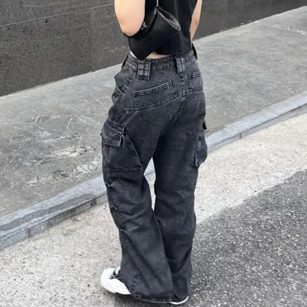 빈티지 챠콜 카고 팬츠
