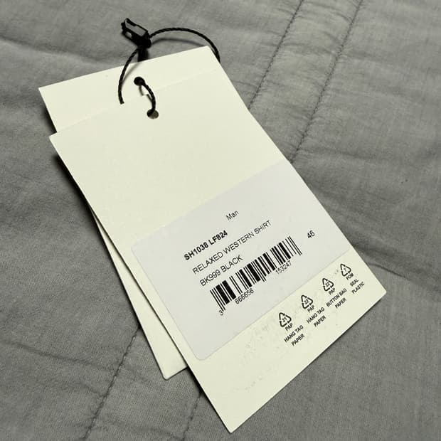 르메르 웨스턴셔츠 46 블랙