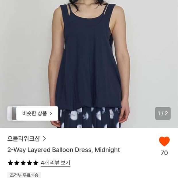 2-Way Layered Balloon Dress, Midnight
