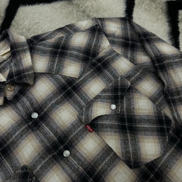 [M]리바이스 플란넬 투포켓 웨스턴 셔츠/스냅버튼