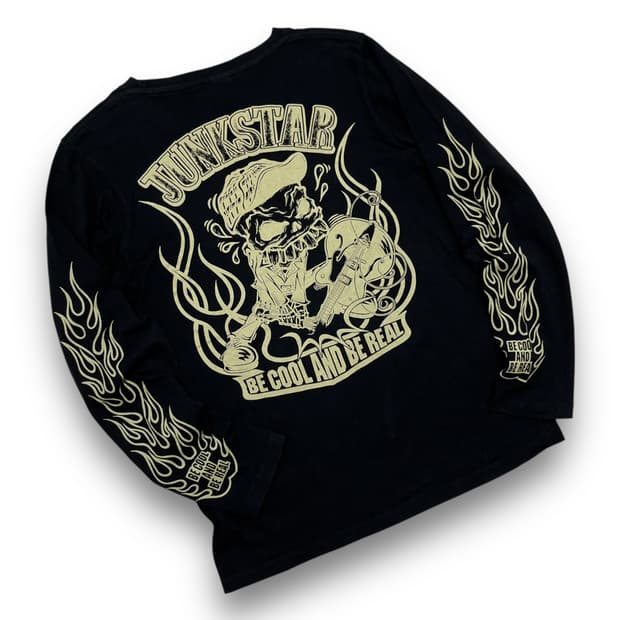 JUNK STAR Skull Flame Long Sleeve