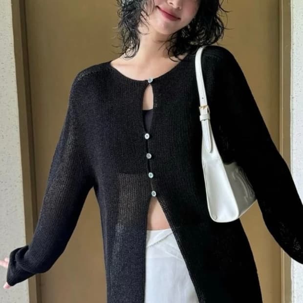 오브네어 serre button cardigan (새상품)