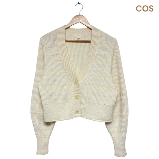 3653 COS 코스 크림색 크롭 니트가디건