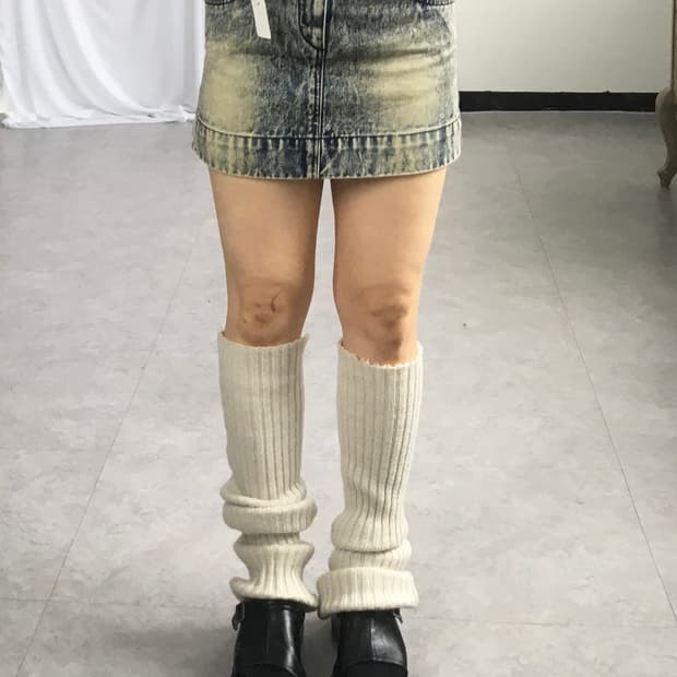 Denim washing mini skirt