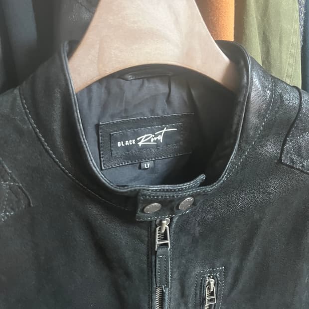 블랙리벳 gI스웨이드레더 바이커 자켓
