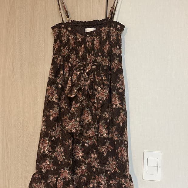 리즈리사 초코갸루 라떼갸루 플라워 패턴 원피스