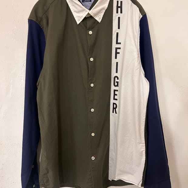 타미힐피거 컬러블록 셔츠 L