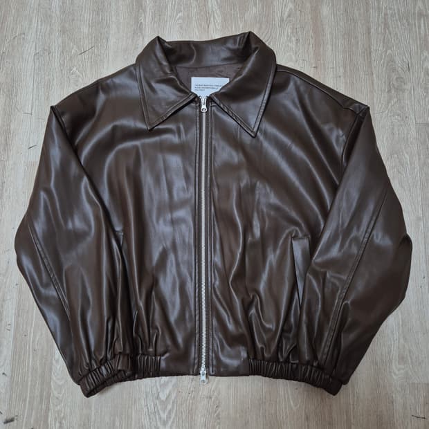 DESIGN BY KOREA 남성 카라 봄버 라이더 가죽자켓 L(100)