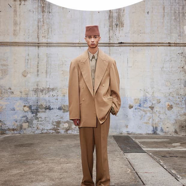 헤드메이너 21aw 카멜 드롭드 더블 블레스티드 자켓