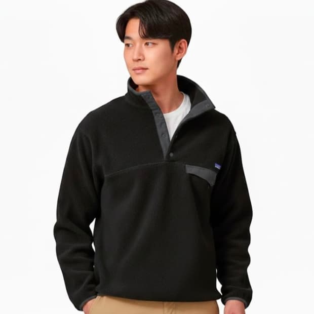 파타고니아 신칠라 풀오버 블랙 w포지그레이 색상  L