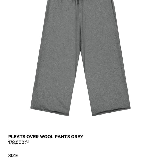 코이세이오 COYSEIO 플리츠 오버 울 팬츠 그레이