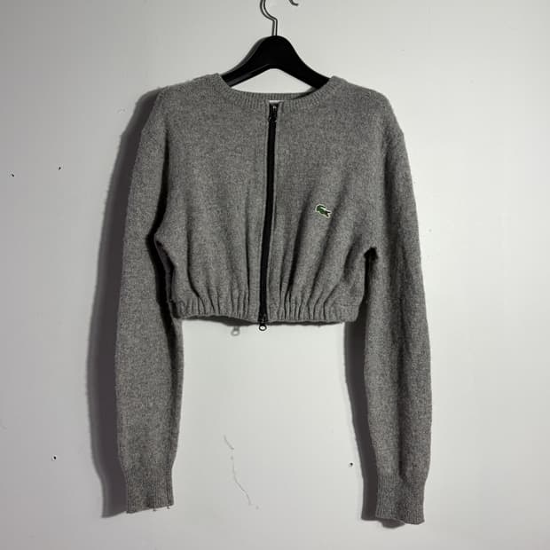 라코스테 그레이 크롭 집업 니트 (무료배송)