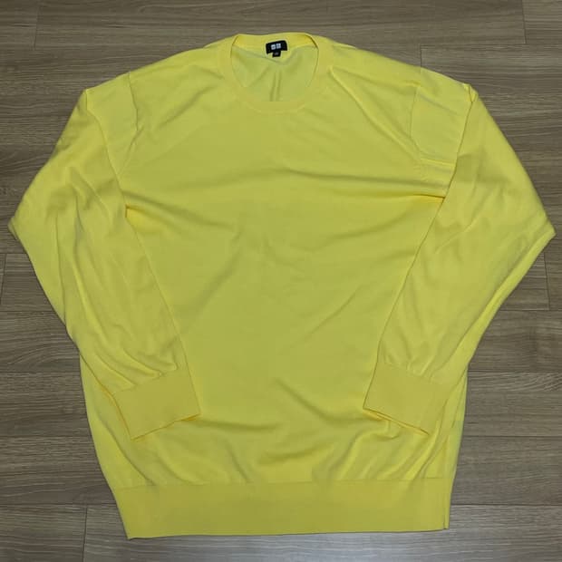 유니클로 워셔블 니트 레몬