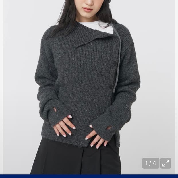 미세키서울 Side button knit 차콜