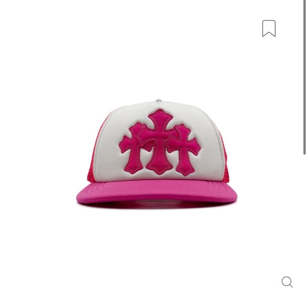 [OS]크롬하츠 세메터리 트리플크로스 패치 메쉬캡 핑크