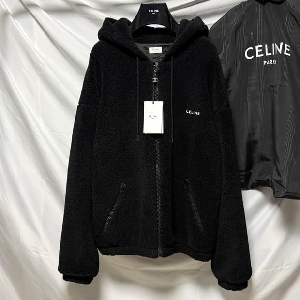 [S+급/XL] 셀린느 오슬롯 프린트 플리스 후드 후리스 자켓