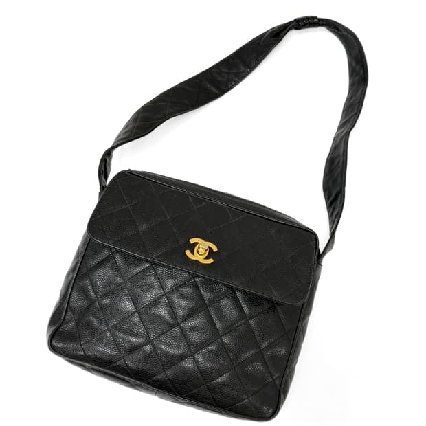 샤넬 캐비어 레더 퀼팅 숄더백