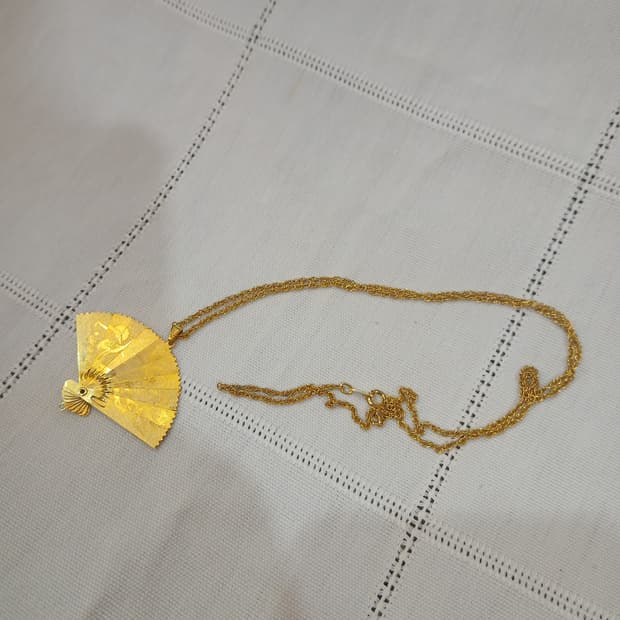 빈티지 부채 목걸이 