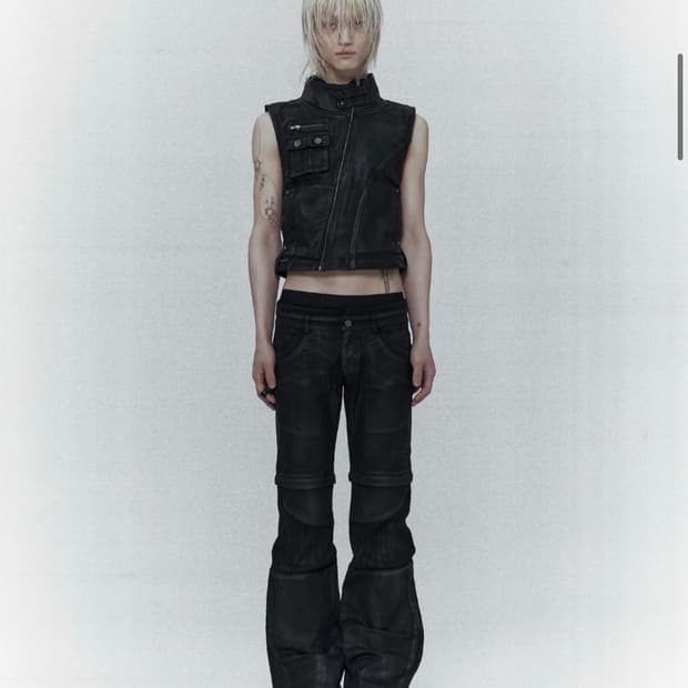 보니앤키예 Waxed 2-Way Zip Pants