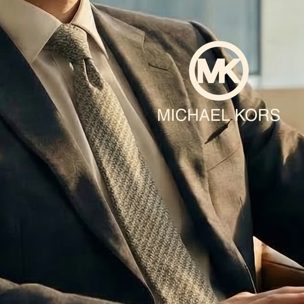 마이클 코어스 실크 옐로우 패턴 넥타이 8.8cm A+등급 A19688
