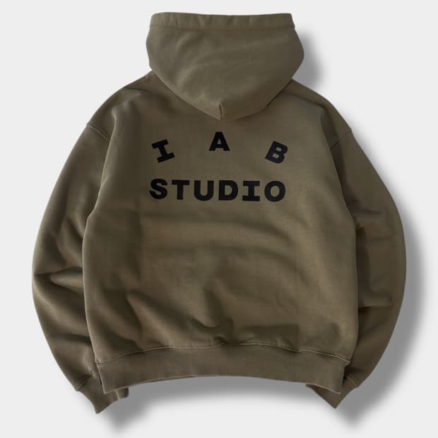 아이앱 스튜디오 루즈핏 올리브 카키 스웻 후드