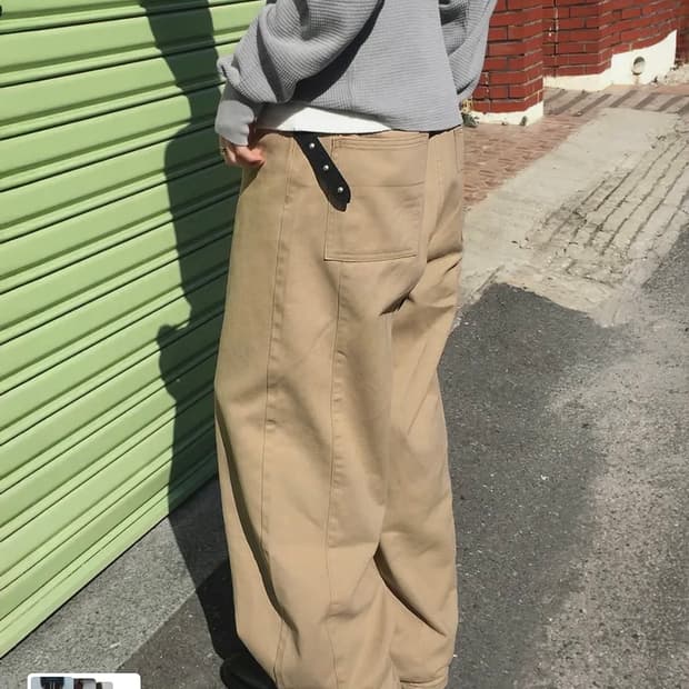 코튼 레이지보이 벌룬핏 팬츠 다크베이지 (사이즈:M)