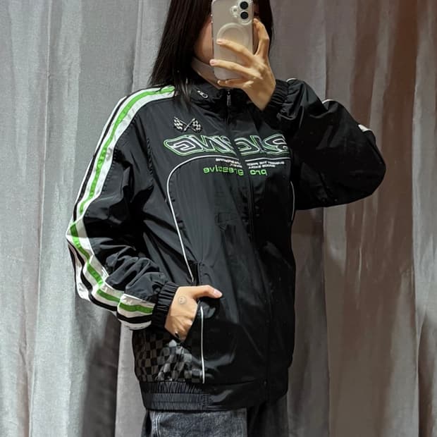 L EXR 이엑스알 레이싱 디테일 나일론 자켓