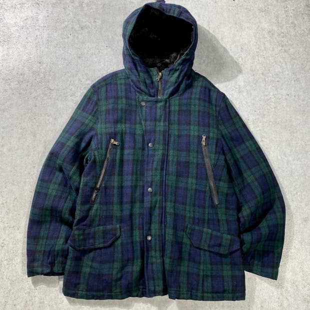 [L] TK MIXPICE 타케오 키쿠치 블랙와치 체크 울 후드 자켓