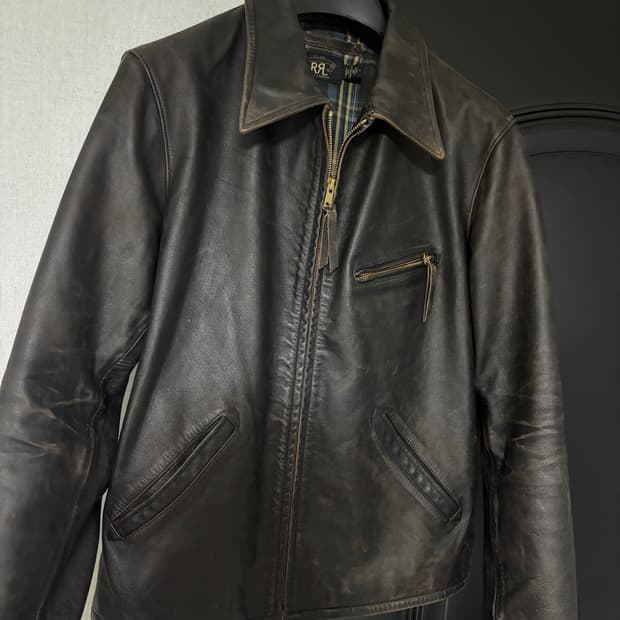 더블알엘 rrl 뉴스보이 레더