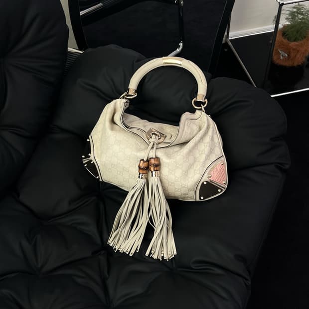 구찌 뱀부 인디 숄더백