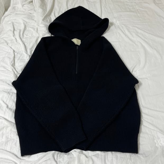 포터리 후드 반집업 니트 2 사이즈