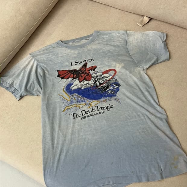 90s distressed trashed devil tee