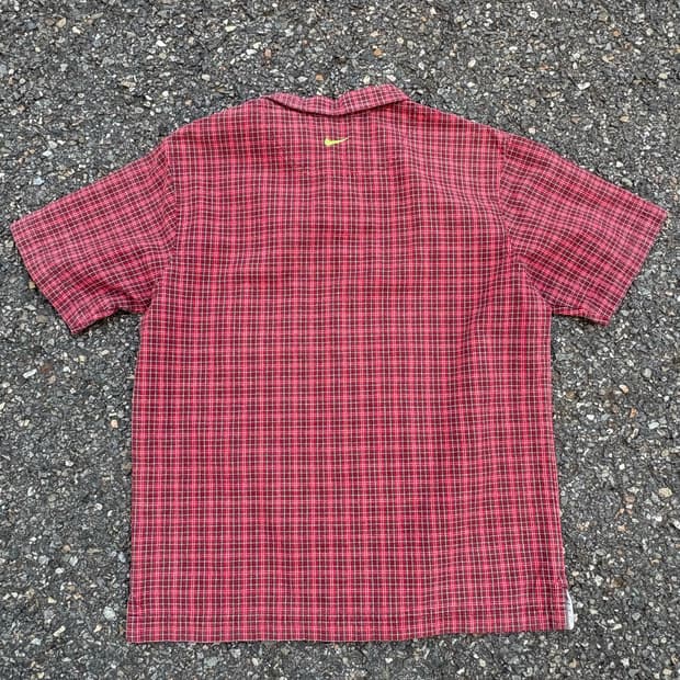 00s 나이키 골프 체크 반팔셔츠 s