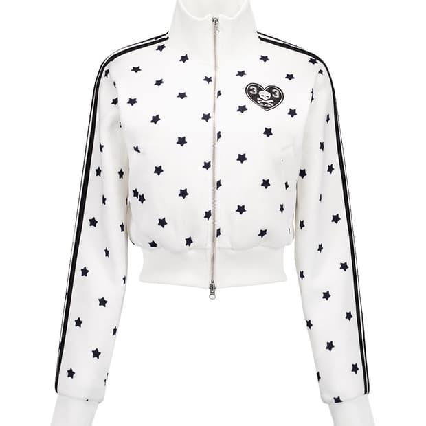 셋업이엑스이 스타 스포티 집업 화이트 STAR SPORTY ZIP-UP
