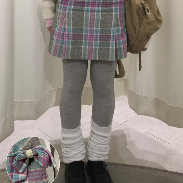 Barbie y2k ribbon check skirt