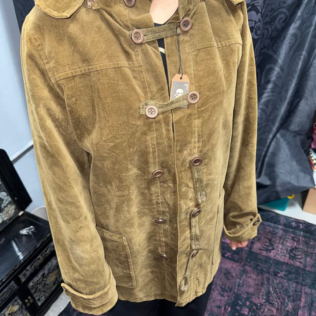 토글 버튼 포인트 벨벳 자켓