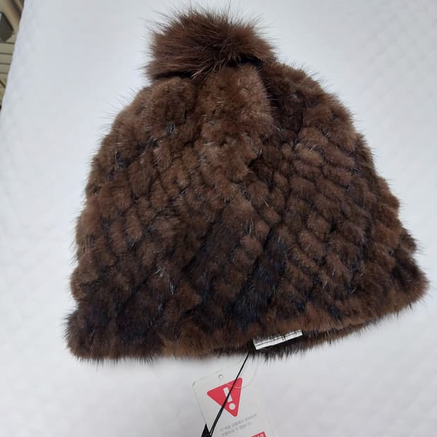 시티지 천연 밍크 모자