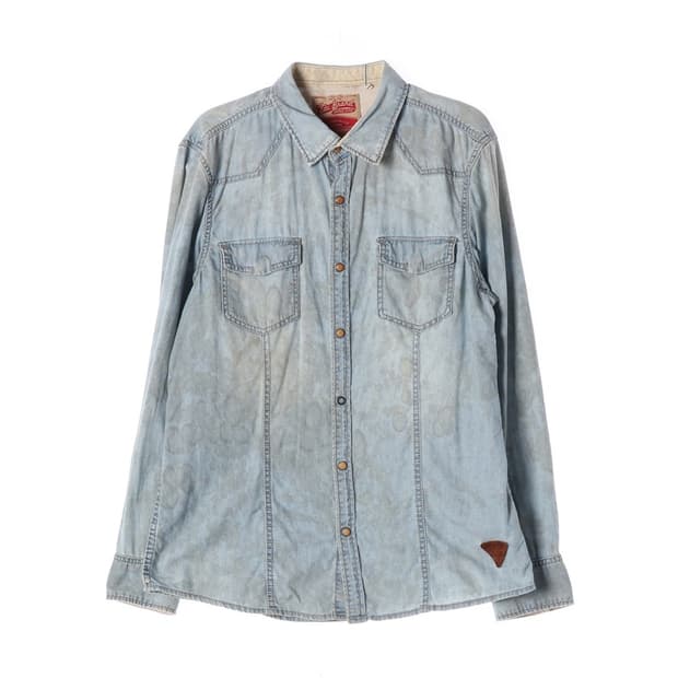 EDC BRAND 연청 워싱 데님 셔츠