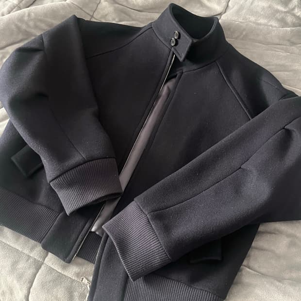 포커페이스 오버사이즈 해링턴 울 블루종 46