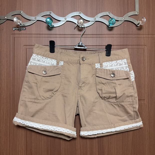 라떼갸루 모리걸 하구미 일본 빈티지 베이지 브라운 레이스 팬츠