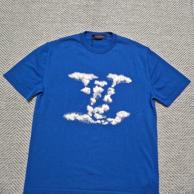 새상품 한글택 한정판-100-L 루이비통 버질 아블로 자카드 반팔티