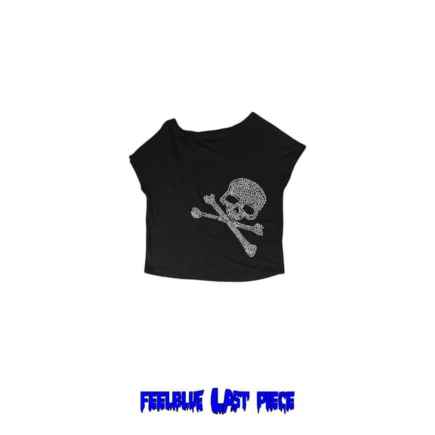 Skull Metal Stud Top 고스 펑크 오프숄더 탑