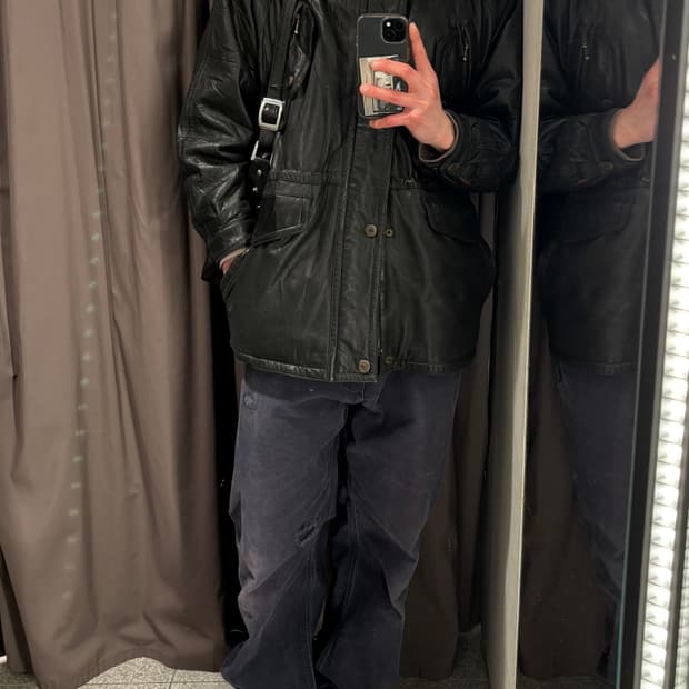 vtg lambskin field jacket